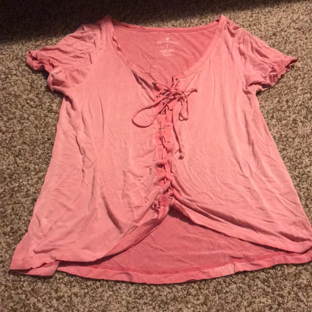 American eagle lace up shirt M